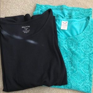 Bundle- White Stag T & Green Faded Glory Lace T